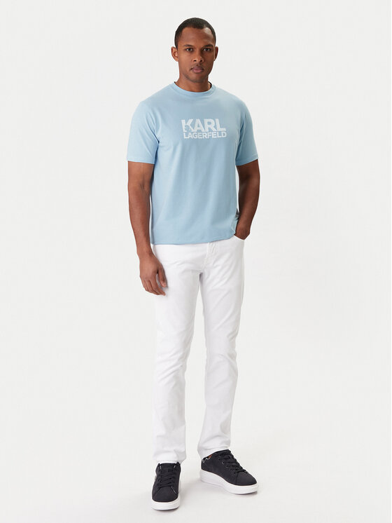KARL LAGERFELD KARL LAGERFELD T-Shirt 755780 561235 Błękitny Regular Fit