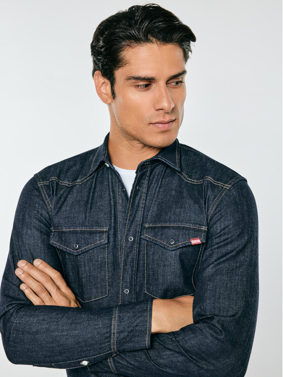 BIG STAR BIG STAR Koszula jeansowa CHUCK Granatowy Basic Fit
