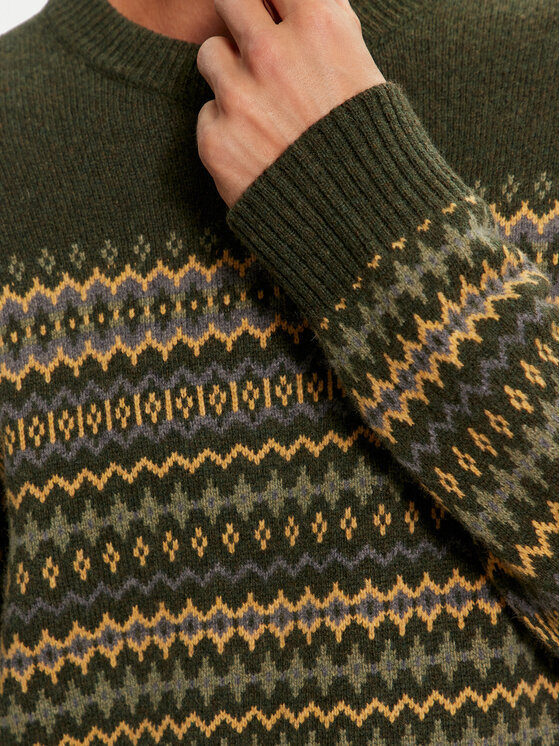 Wrangler Wrangler Sweater Fairisle 112357294 Zöld Relaxed Fit