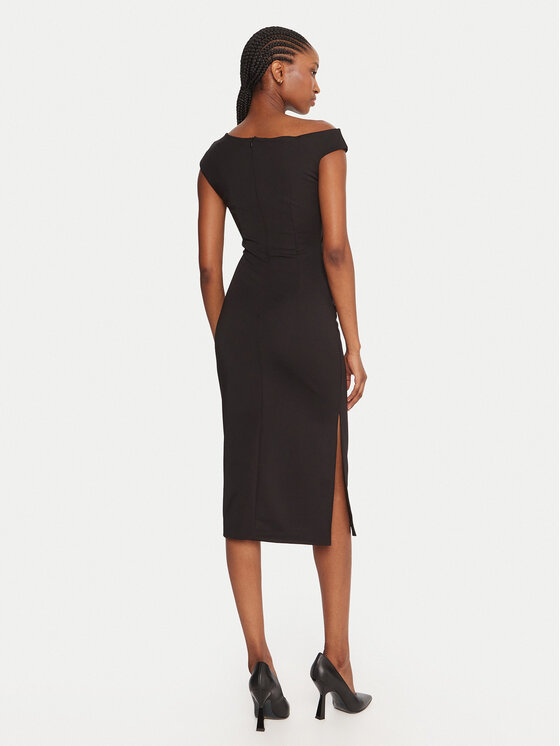 Rinascimento Rinascimento Kokteilinė suknelė CFC0125334003 Juoda Slim Fit