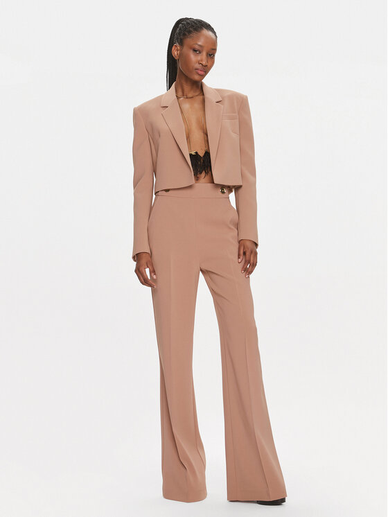 PINKO Pinko Hlače iz tkanine 100055 A14I Rjava Straight Fit