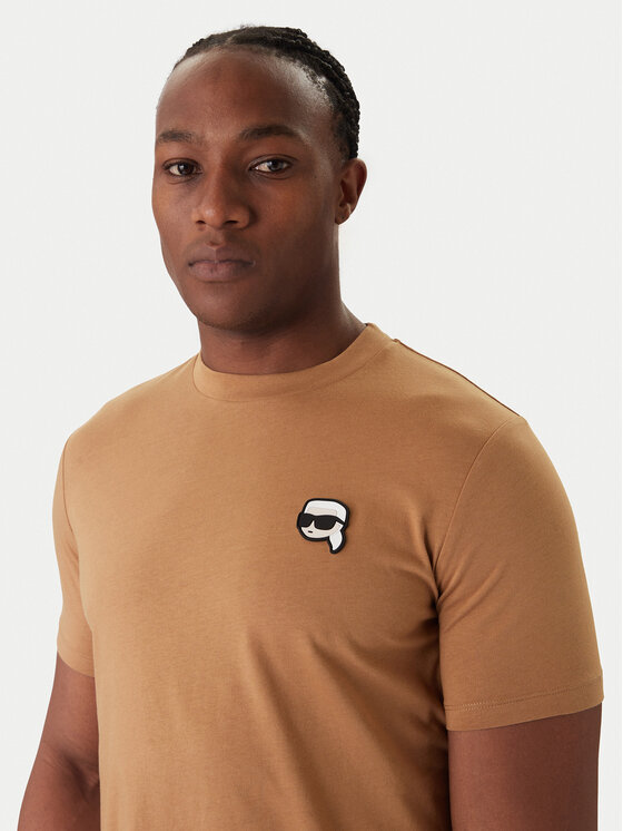 KARL LAGERFELD KARL LAGERFELD T-Shirt 755710 561224 Beżowy Regular Fit