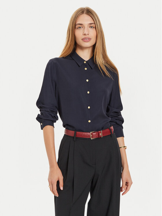 Dámská Košile Tommy Hilfiger, Velikost:38, Barva: Tmavomodrá, WW0WW43066