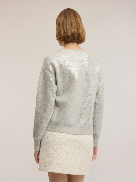 Motivi Motivi Cardigan M539W003642N013 Argento Regular Fit