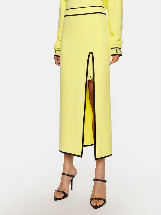 Liu Jo Sport Liu Jo Sport Midi sijonas TF4053 MS59L Geltona Regular Fit