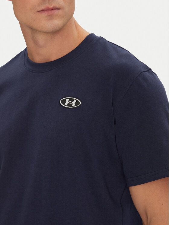 Under Armour Under Armour T-krekls Ua Hw Lc Patch Ss 1382902 Tumši zils Loose Fit