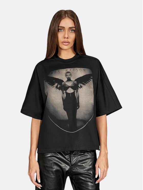 MADE BY SOCIETY MADE BY SOCIETY T-Shirt Siah - T27879 Czarny Basic Fit