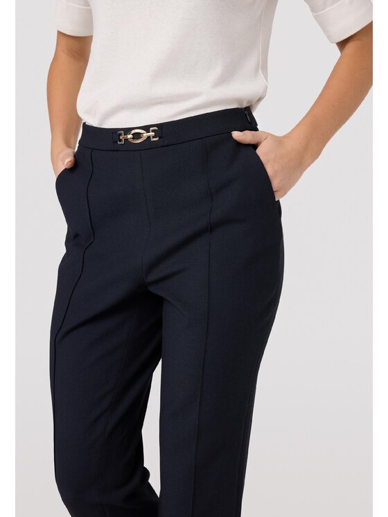 QUIOSQUE QUIOSQUE Kalhoty z materiálu QUIOSQUE 3VS003802 Tmavomodrá Regular Fit