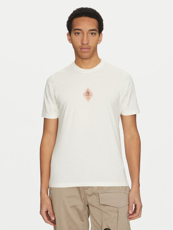 C.P. Company C.P. Company Тишърт 18CMTS144A006586W Бял Regular Fit