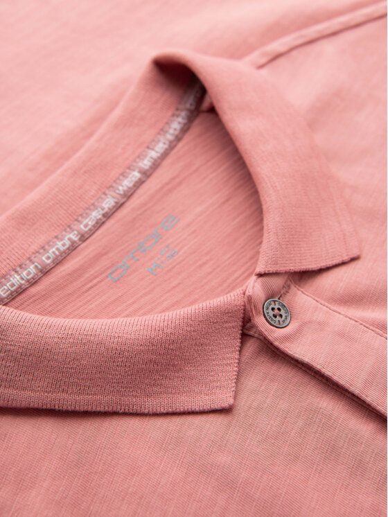 Ombre Ombre Polo OM-POWS-0142 Różowy Regular Fit