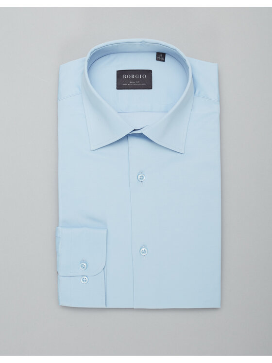 Borgio Borgio Koszula lumia Niebieski Slim Fit