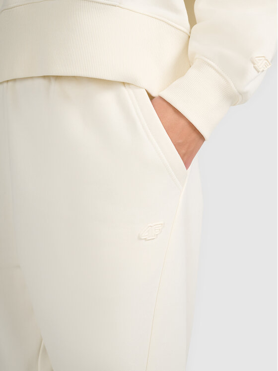 4F 4F Spodnie dresowe EASY WEAR Kremowy Regular Fit