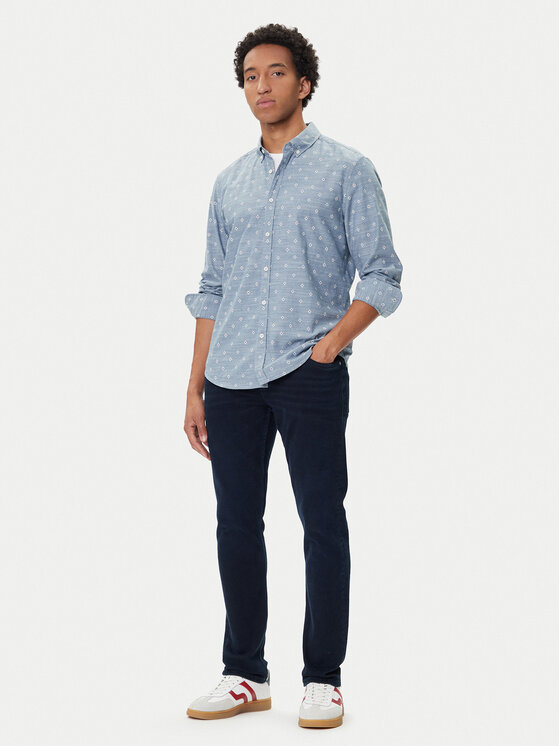 Mustang Mustang Camicia Elmore 1016948 Celeste Regular Fit