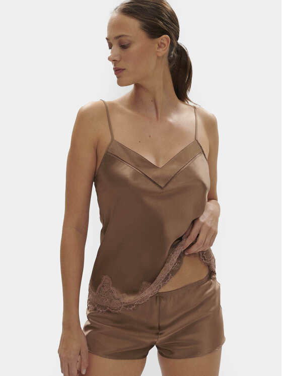 Simone Pérèle Simone Pérèle Cămașă pijama Nocturne 17F900 Bej Comfort Fit