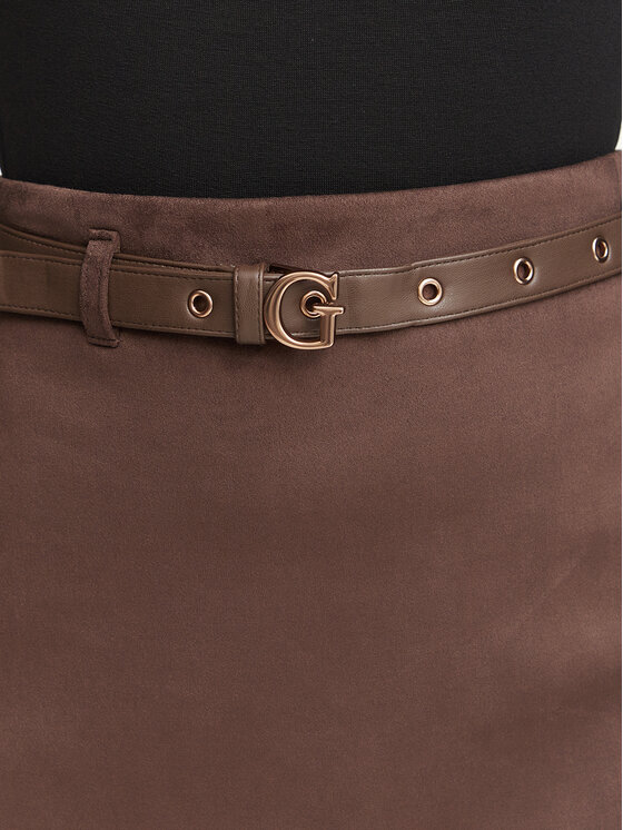 Guess Guess Spódnica mini W6YD06 W2890 Brązowy Regular Fit