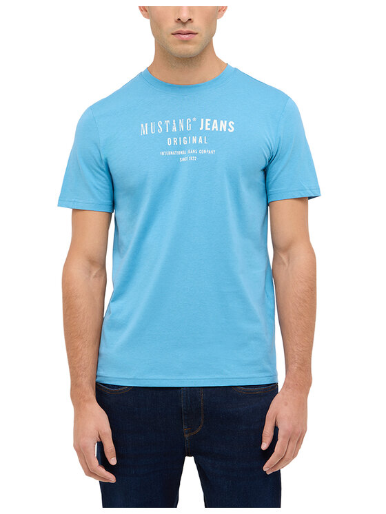 Mustang Mustang T-Shirt Style Austin Niebieski Regular Fit