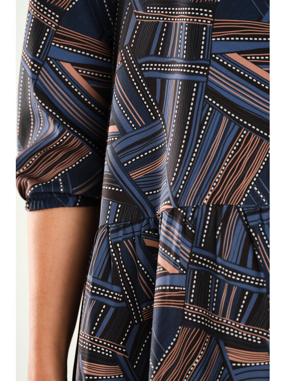 Awama Awama Sukienka codzienna A469 Granatowy Basic Fit