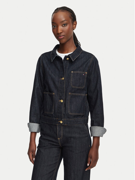Tommy Hilfiger Geacă de blugi Lady WW0WW50002 Bleumarin Regular Fit