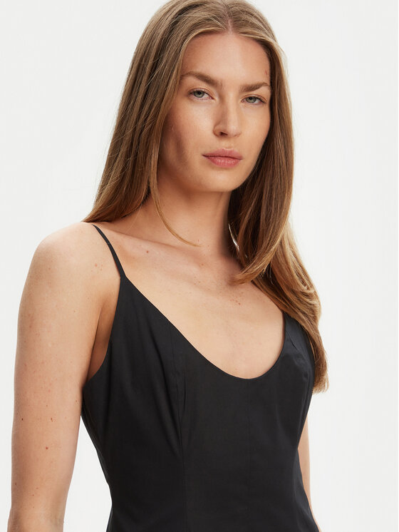 STAUD STAUD Rochie de vară Dena R24S2109PO Negru Slim Fit
