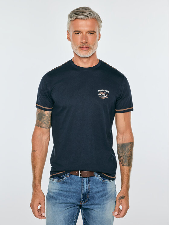 BIG STAR BIG STAR T-Shirt ELVINER Granatowy Basic Fit