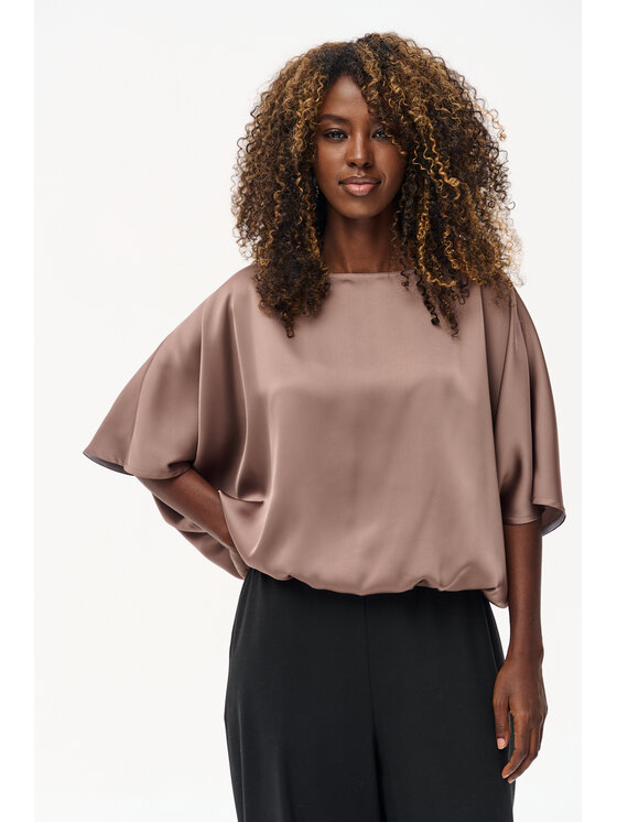 blue shadow blue shadow Bluzka Royal. Brązowy Regular Fit