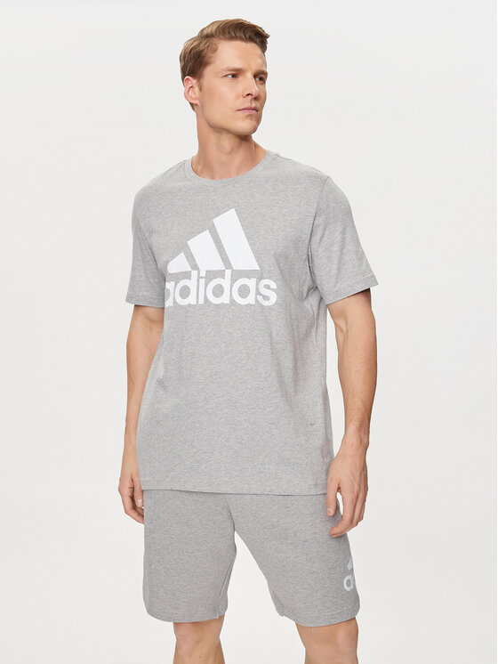 adidas adidas Tričko Essentials Single Jersey Big Logo T-Shirt IC9350 Sivá Regular Fit