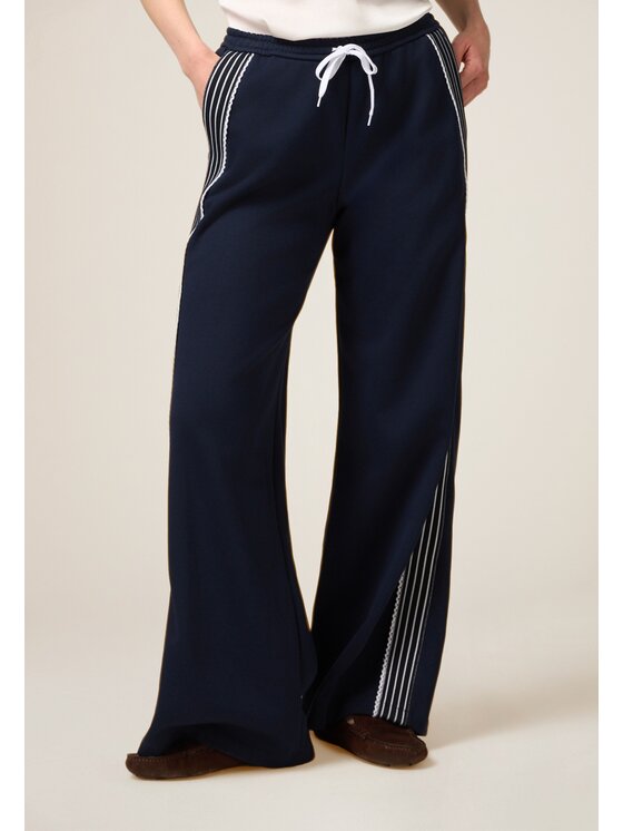 Oltre Oltre Pantaloni di tessuto P836J002407N034 Blu Baggy Fit