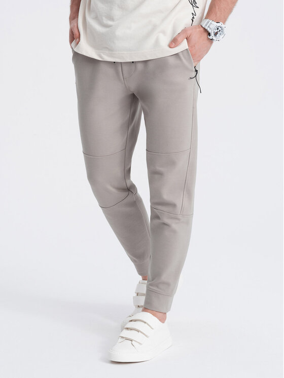 Ombre Ombre Teplákové kalhoty OM-PASK-0142 Béžová Regular Fit