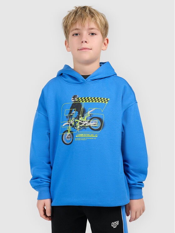 4F 4F Bluza ESPORTS RACING Niebieski Loose Fit