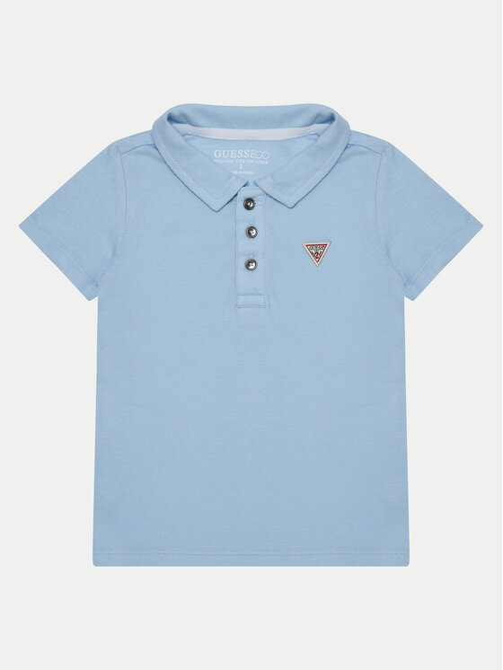 Guess Guess Tricou polo N2GP03 KAPY0 Albastru celest Regular Fit
