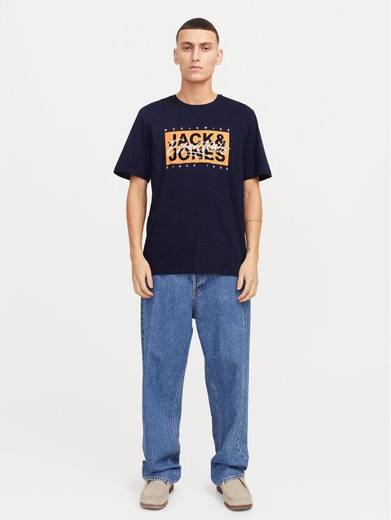 Jack&Jones Jack&Jones T-Shirt Colton 12268439 Granatowy Standard Fit