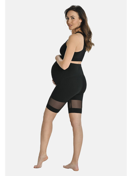 Teyli Teyli Legginsy ciążowe bawełniane Rebeca Czarny Regular Fit