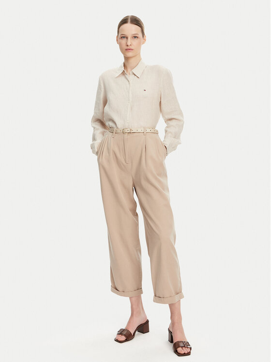 Tommy Hilfiger Tommy Hilfiger Košile WW0WW44679 Béžová Relaxed Fit