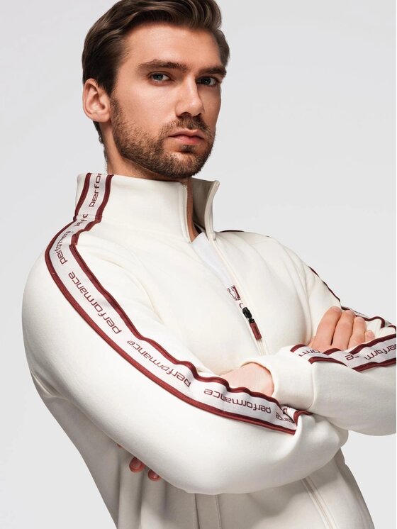 Ombre Ombre Bluza OM-SSZP-0224 Écru Regular Fit
