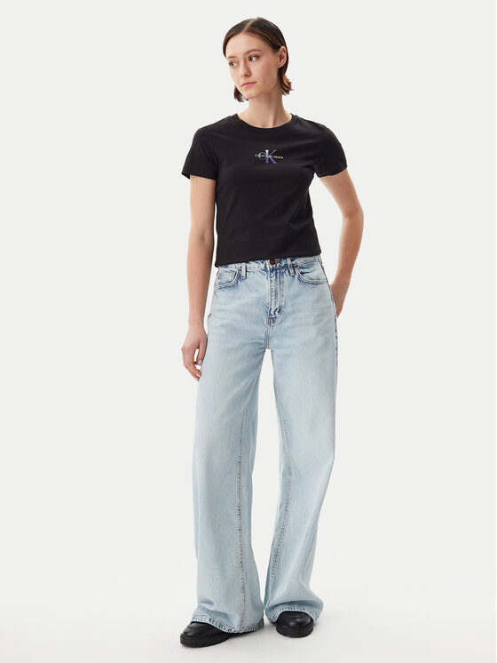 Calvin Klein Jeans Calvin Klein Jeans Tricou Gradient Monologo J20J225252 Negru Slim Fit