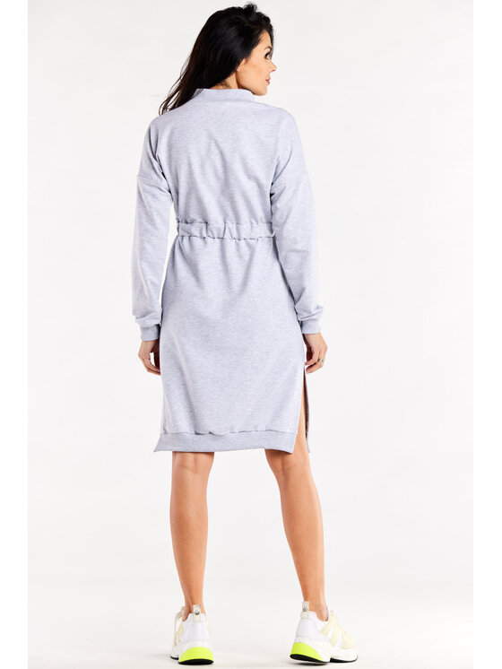 Infinite You Infinite You Sukienka dzianinowa M322 Szary Basic Fit