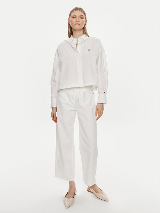 Tommy Hilfiger Tommy Hilfiger Cămașă WW0WW41832 Alb Relaxed Fit