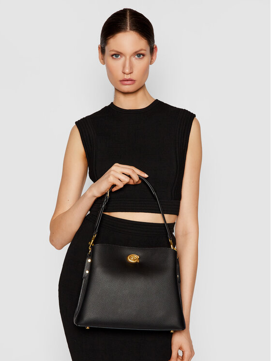 Coach Coach Дамска чанта Plshd Pbbl Willow Sb C2621 Черен