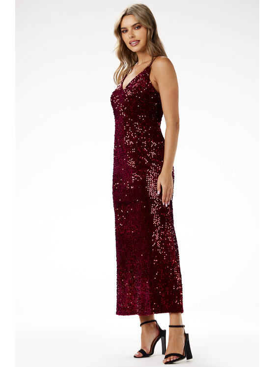 Awama Awama Abito da sera A697 Bordeaux Basic Fit