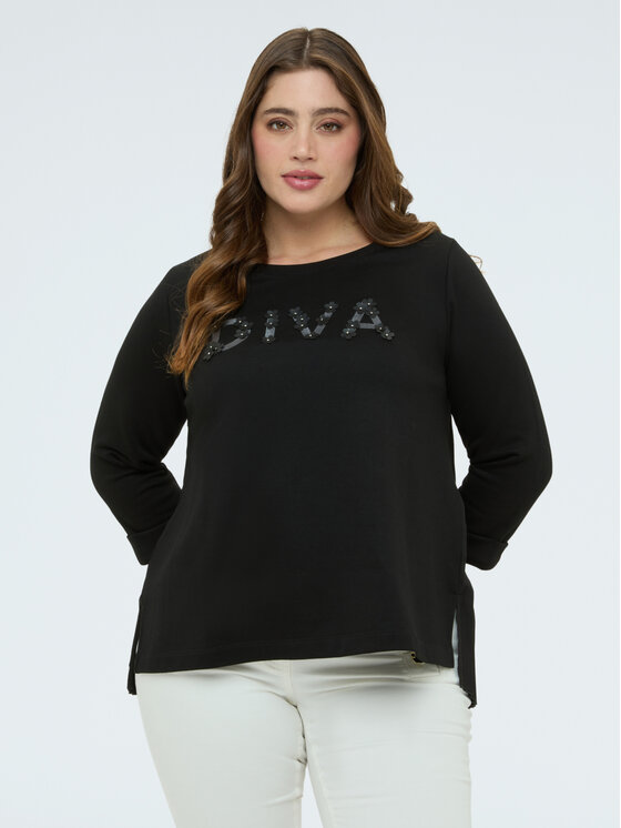Fiorella Rubino Fiorella Rubino Bluza G853L008968N033 Czarny Regular Fit
