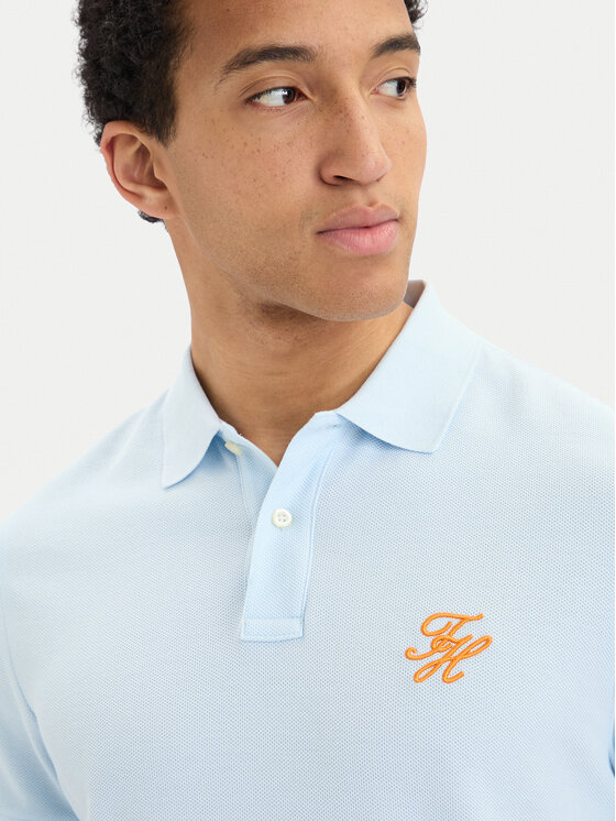 Tommy Hilfiger Tommy Hilfiger Polo MW0MW43046 Niebieski jasny Regular Fit