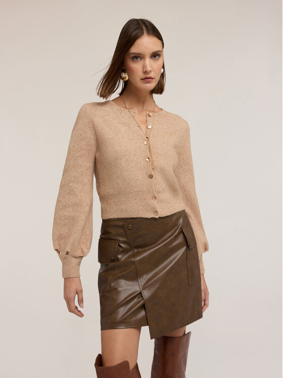 Motivi Motivi Cardigan M013W003686N012 Écru Regular Fit