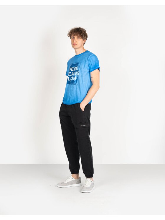 Pepe Jeans Pepe Jeans Kalhoty z materiálu PM211430 | Landan Černá Regular Fit