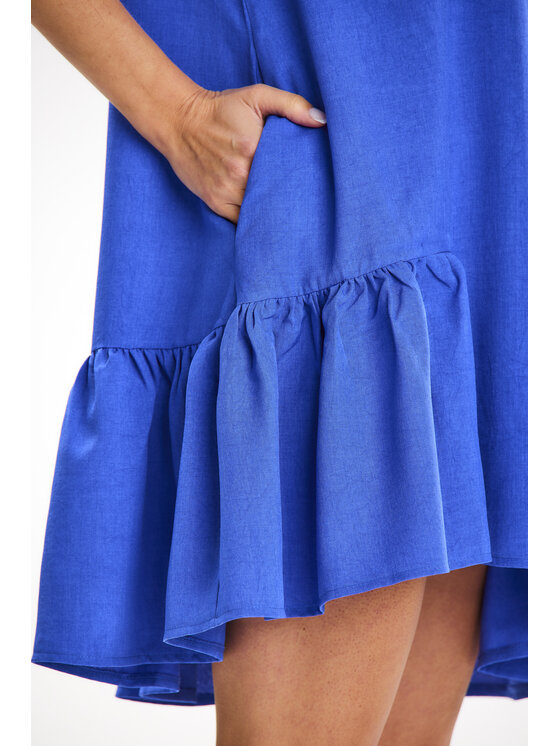 Awama Awama Sukienka letnia A648 Niebieski Basic Fit