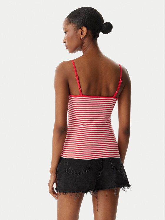 Tommy Jeans Tommy Jeans Top Essential DW0DW20675 Svetlo rdeča Slim Fit