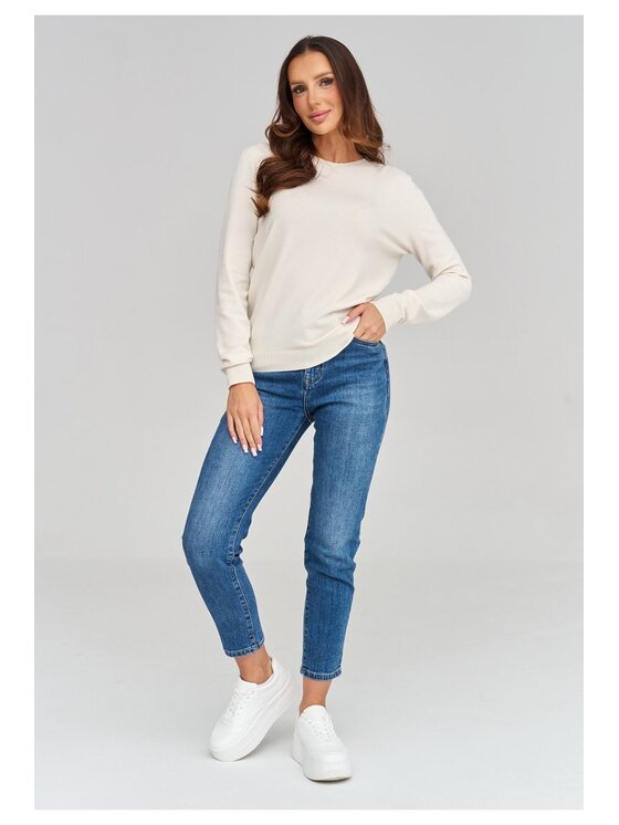 Makadamia Makadamia Sweter C105 Biały Loose Fit