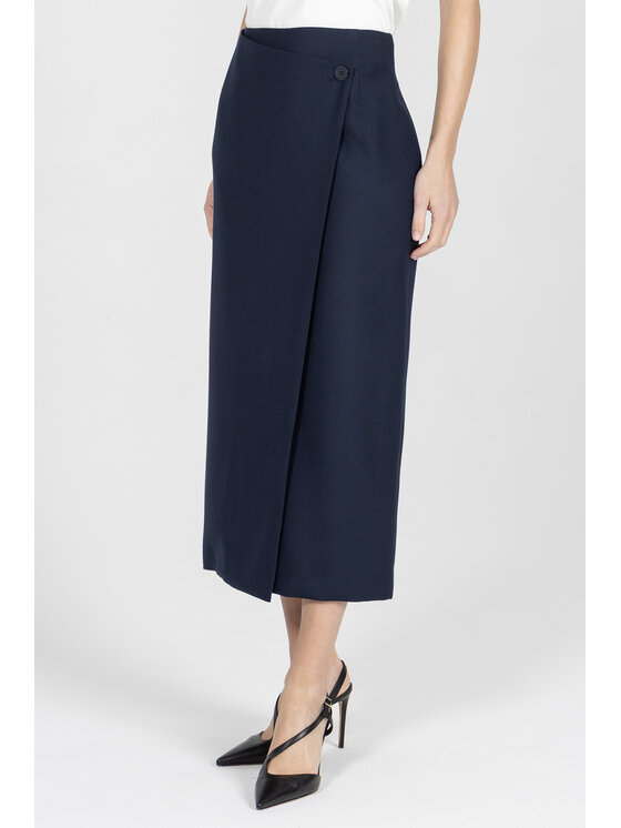 Deni Cler Milano Deni Cler Milano Spódnica midi W-DC-7004-F2-A2-58-1 Granatowy Regular Fit