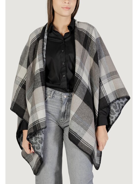 Pieces Pieces Mantella Pcjalina Poncho Reversable Bc Grigio Casual Fit