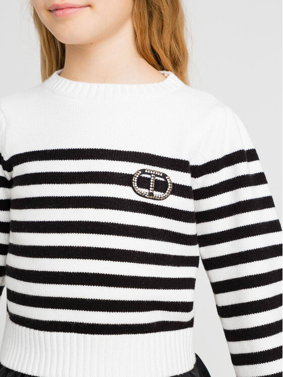 TWINSET TWINSET Komplet sweter i spódnica ołówkowa 222GJ3081 Biały Regular Fit