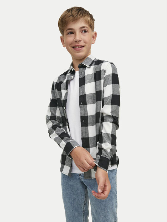 Jack&Jones Junior Srajca Gingham 12183050 Siva Regular Fit